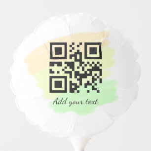 simple custom QR code add your name text watercolo Balloon