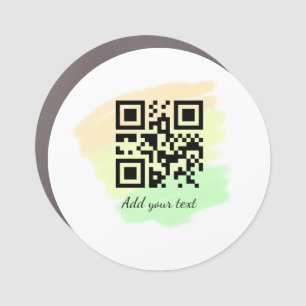 simple custom QR code add your name text watercolo Car Magnet