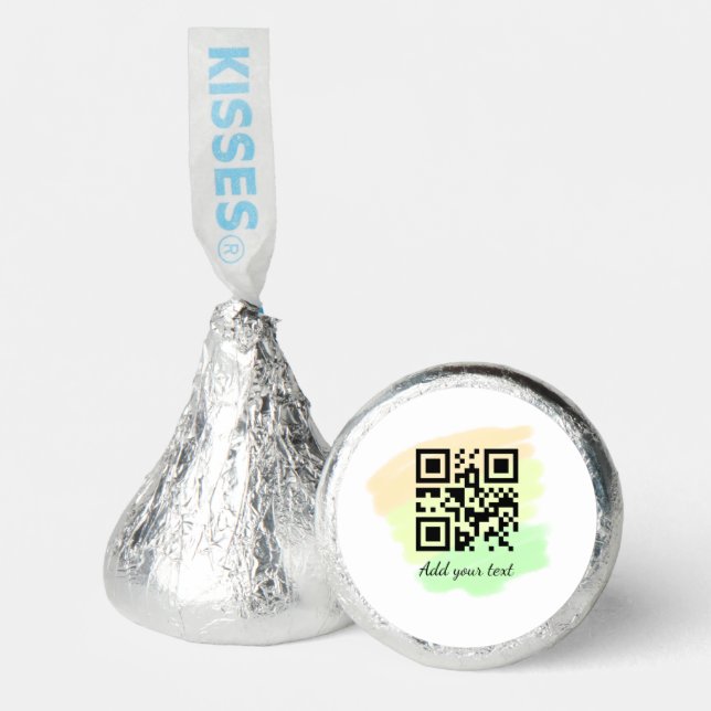 simple custom QR code add your name text watercolo Hershey®'s Kisses® (Front)