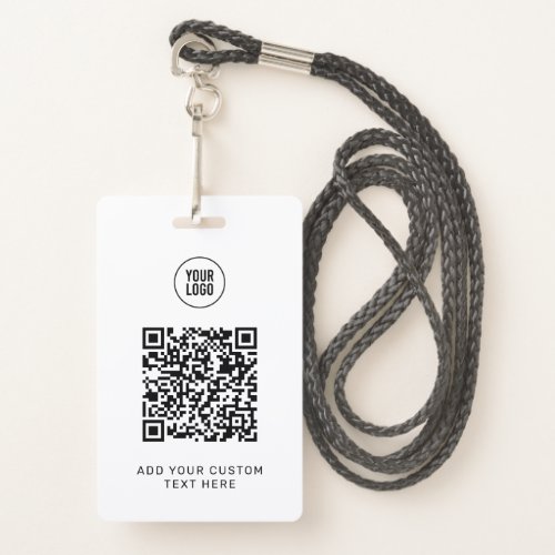 Simple Custom QR Code Business Logo Lanyard Card Badge