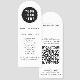 Simple Custom QR Code Business Logo Modern Bookmarks
