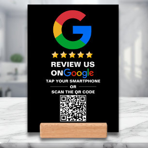 Simple Custom Qr Code Google Review Black Holder