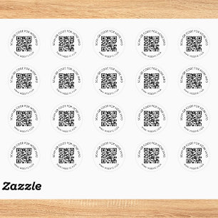 Simple Custom QR Code Marketing Classic Round Sticker