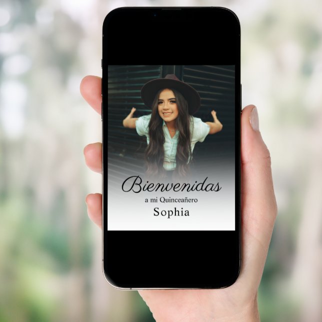 Simple Custom Quinceanera Photo Welcome Poster (Front Digital)