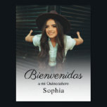 Simple Custom Quinceanera Photo Welcome Poster<br><div class="desc">Can be customized to suit your needs. © Gorjo Designs. Made for you via the Zazzle platform. // Note: photo used is a placeholder image only. You will need to replace with your own photo before ordering/printing. If you need help with this please contact me. // Need help customizing your...</div>