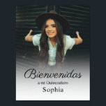 Simple Custom Quinceanera Photo Welcome Poster<br><div class="desc">Can be customized to suit your needs. © Gorjo Designs. Made for you via the Zazzle platform. // Note: photo used is a placeholder image only. You will need to replace with your own photo before ordering/printing. If you need help with this please contact me. // Need help customizing your...</div>