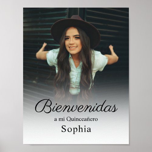 Simple Custom Quinceanera Photo Welcome Poster