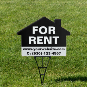 Simple Custom Real Estate For Rent Yard Signage