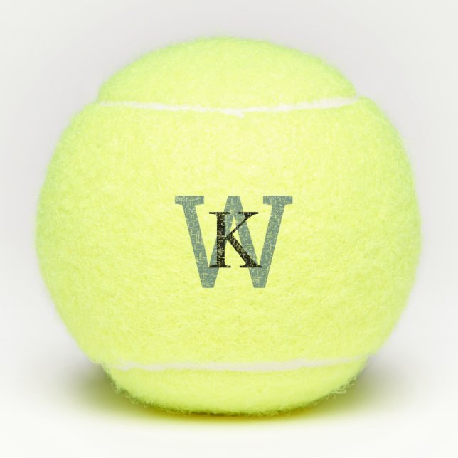 Simple Custom Sage Monogram Tennis Balls (Front)