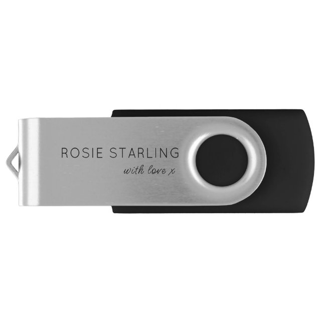 Simple Custom Script Wedding Photography Flash Drive (Back)