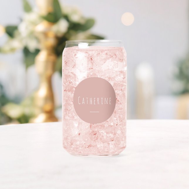 Simple custom slimline typography Pink  Can Glass (Insitu (Wedding))