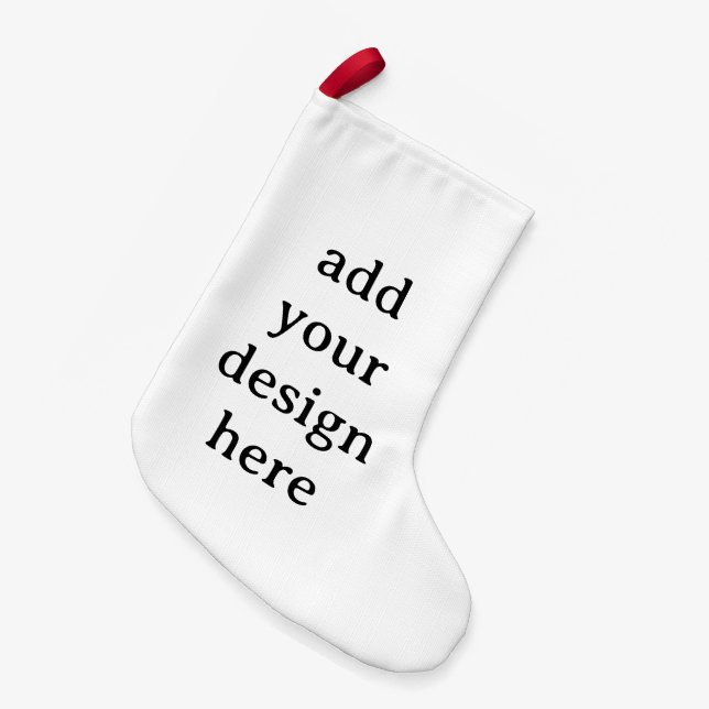 Simple Custom Small Faux Linen Double Sided Print Christmas Stocking (Front (Hanging))