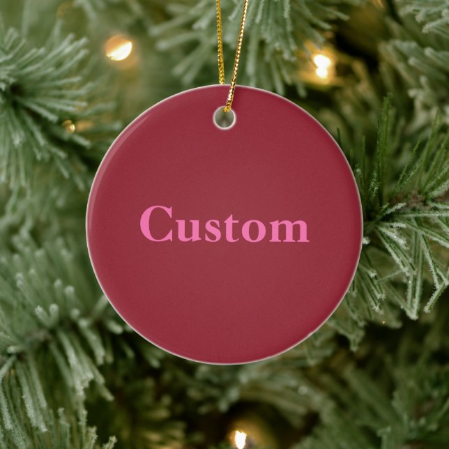 Simple Custom Text Ceramic Ornament (Tree)