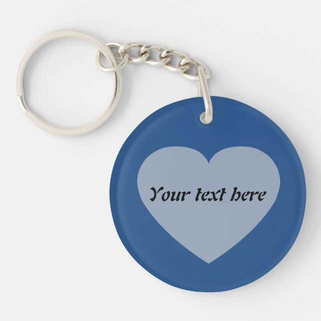 Simple Custom Text Heart Design Keychain (Front)