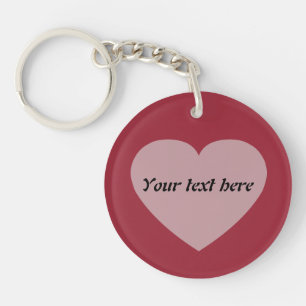 Simple Custom Text Heart Design Keychain