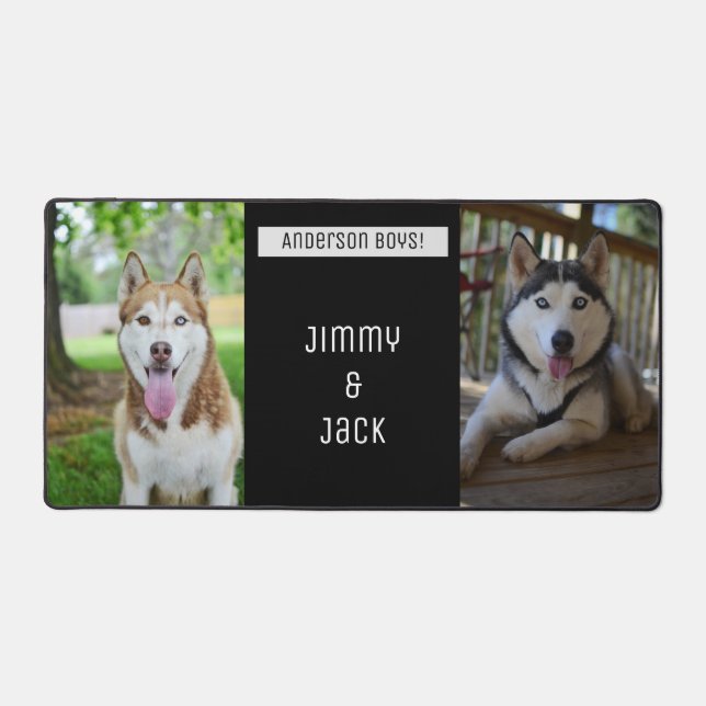Simple Custom Two Dogs Photo Desk Mat (Front)