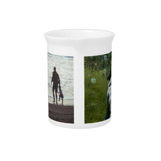 Simple Custom Two Photo Beverage Pitcher