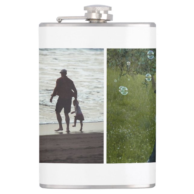 Simple Custom Two Photo Flask (Front)