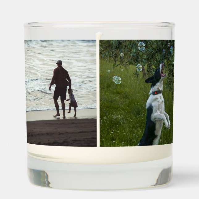 Simple Custom Two Photo Scented Candle (Front)