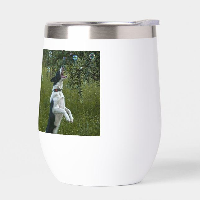 Simple Custom Two Photo Thermal Wine Tumbler (Left)