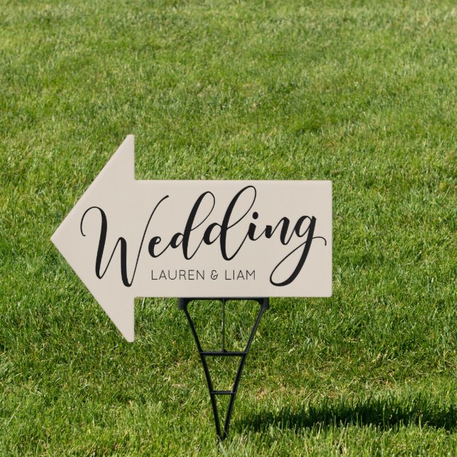 Simple Custom Wedding Welcome Direction Sign (Insitu)