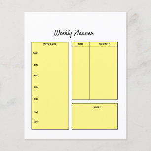 simple custom weekly planner to do list task notep