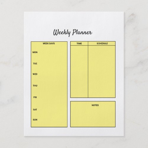simple custom weekly planner to do list task notep flyer