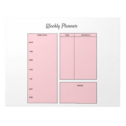 simple custom weekly planner to do list task notep notepad