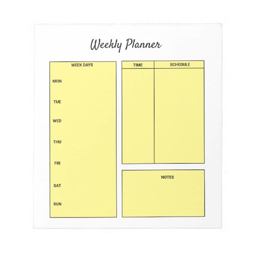 simple custom weekly planner to do list task notepad