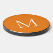 Simple custom white monogram, modern wireless charger (Front 2)