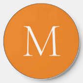 Simple custom white monogram, modern wireless charger (Front)
