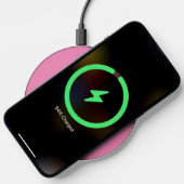 Simple custom white monogram, modern wireless charger (Phone)