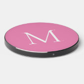 Simple custom white monogram, modern wireless charger (Front 2)