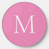Simple custom white monogram, modern wireless charger (Front)