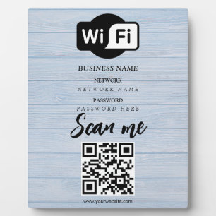 Simple Custom Wifi Network QR code Password Black Plaque