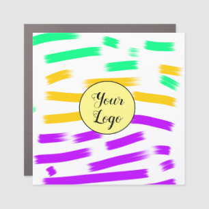 simple custom yellow blue watercolor add logo mini car magnet