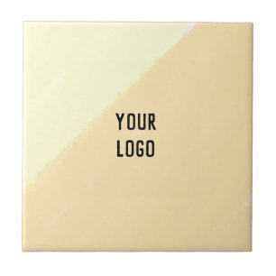 simple custom yellow blue watercolor add logo mini ceramic tile