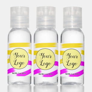 simple custom yellow blue watercolor add logo mini hand sanitizer