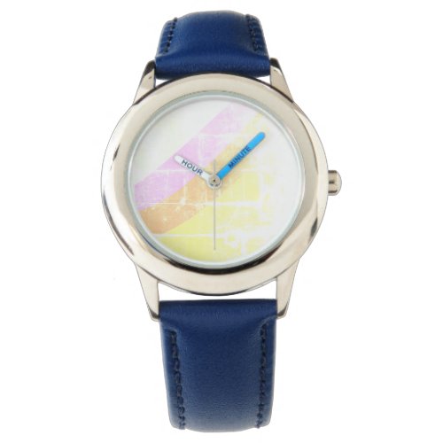 simple custom yellow blue watercolor add logo mini watch