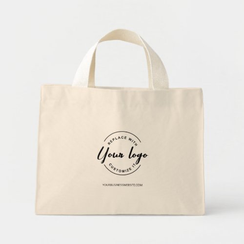 Simple Custom Your Business logo here and website Mini Tote Bag
