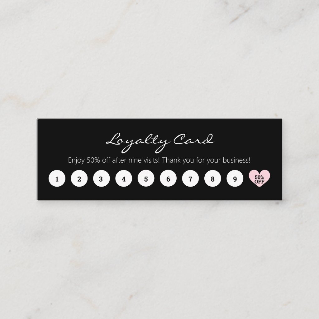 Simple Customer Discount Black & White with Heart