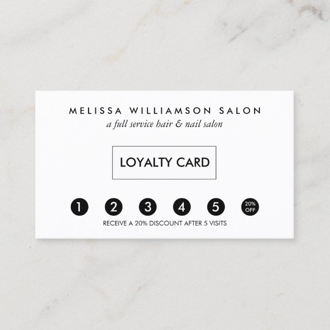 Simple Customer Loyalty Punch Card (Front)