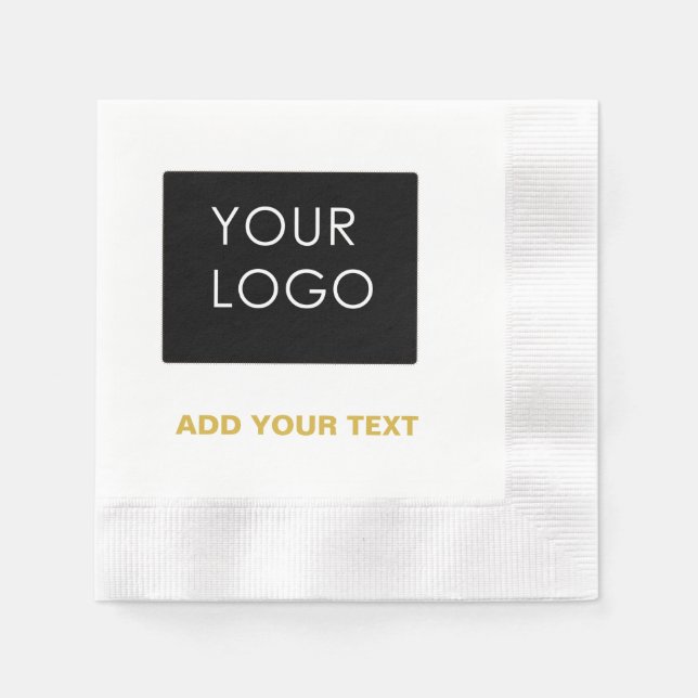 Simple Customizable Business Company Logo  Napkins (Front)