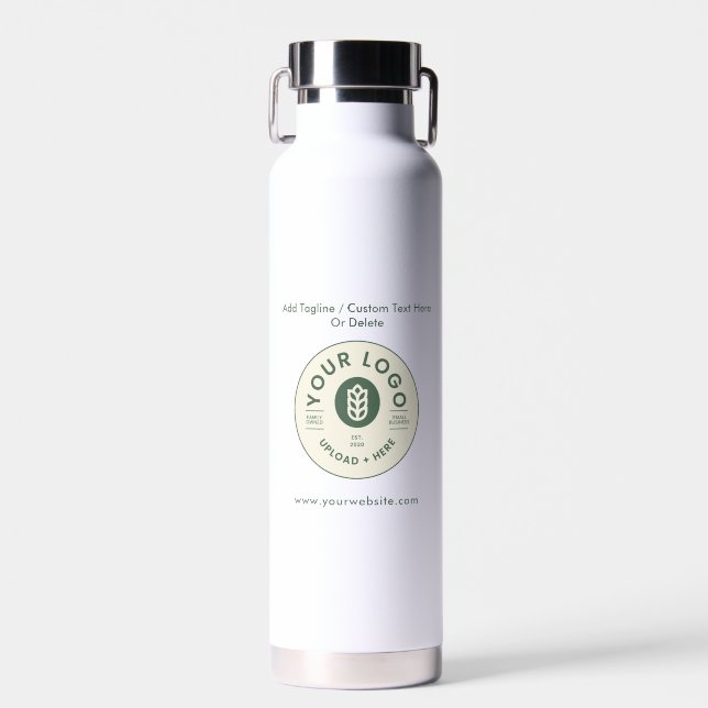 Simple Customizable Company Logo Website  Water Bottle (Front)