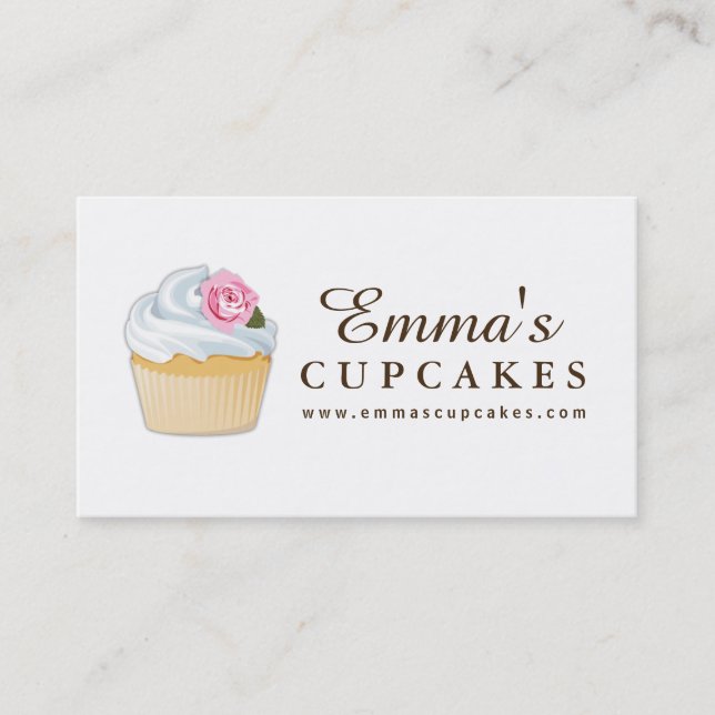 Simple Customizable Cupcake Business Card (Front)