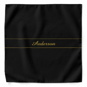 Simple Customizable Gold & Black Text Design  Bandana