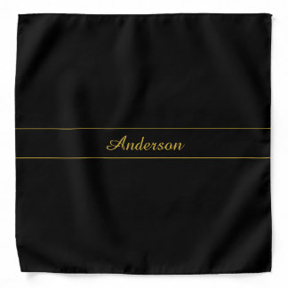 Simple Customizable Gold & Black Text Design Bandana