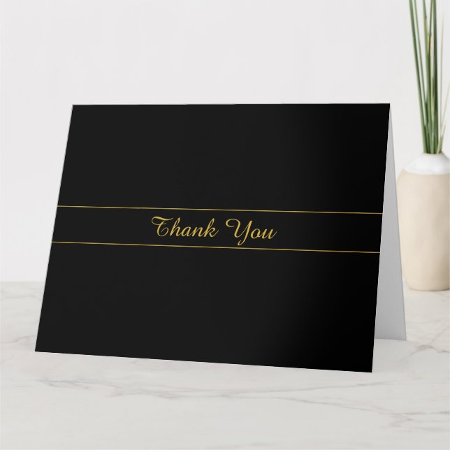 Simple Customizable Gold & Black Text Design  Card (Front)
