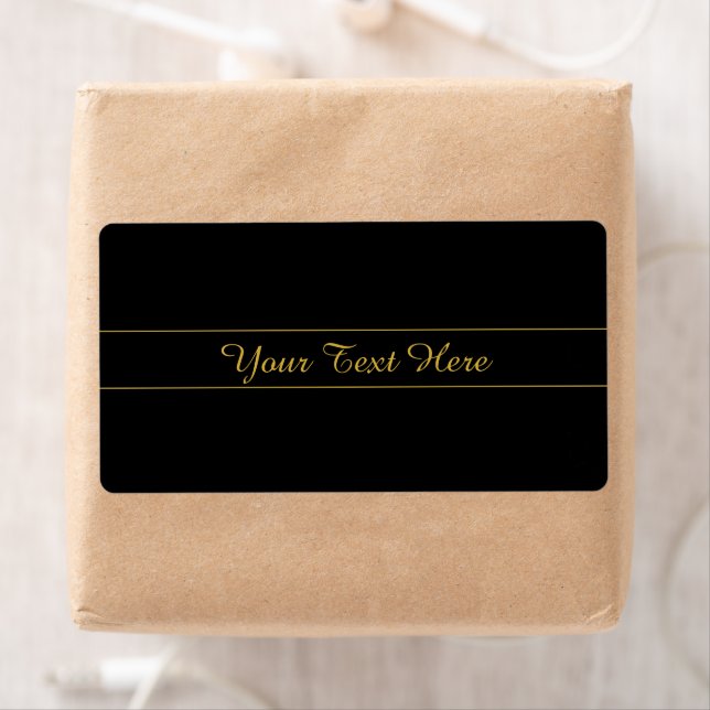 Simple Customizable Gold & Black Text Design  Label (Insitu)