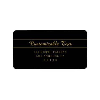 Simple Customizable Gold & Black Text Design Label